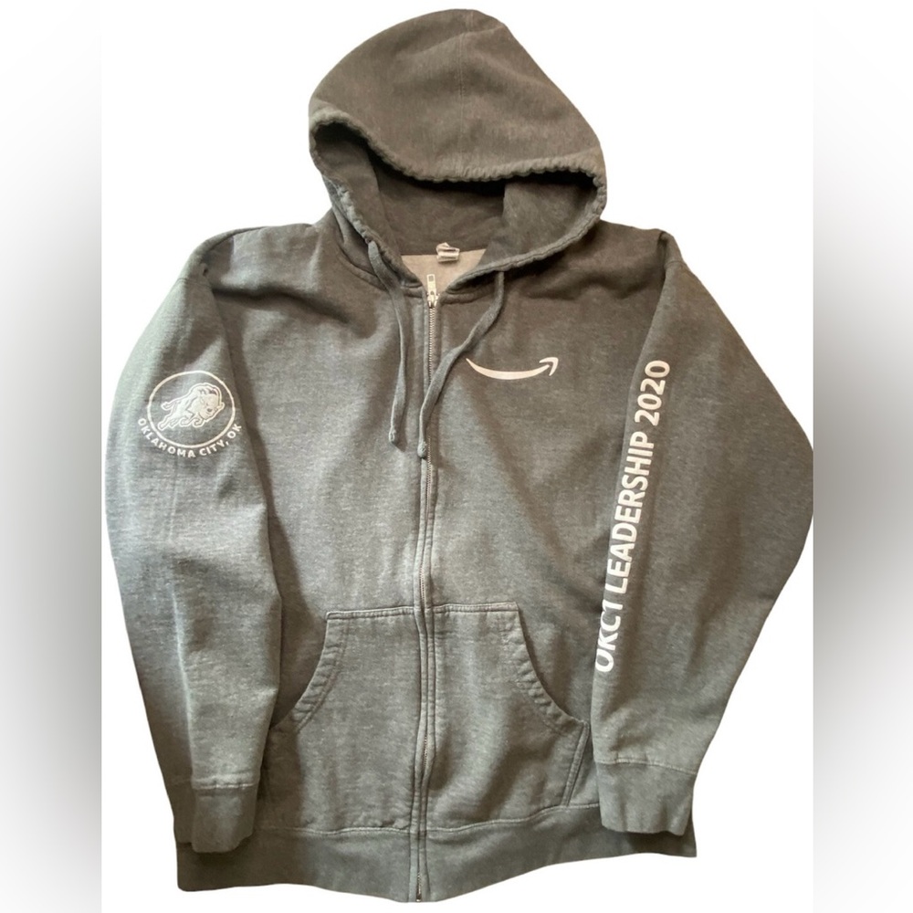 Independent Trading Co Full Zip Hooded Gray Mens Jacket Sz XL. Amazon leadership